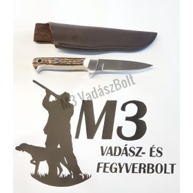 Kés, Puli vadászkés, bőr tokkal CSONTOZÓ