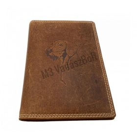   Bőr vadászigazolvány tartó drótszőrű vizsla motívummal