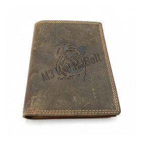 Bőr vadászigazolvány tartó vaddisznó motívummal