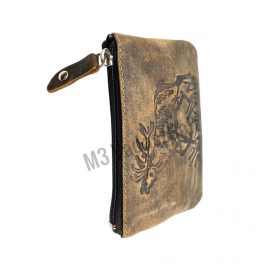 Bőr kulcstartó szarvas motívummal