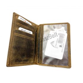 Bőr vadászigazolvány tartó vaddisznó motívummal