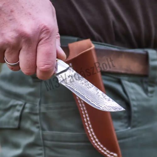 Parforce Trifolium vadásztőr, damaszk pengével, fa markolattal