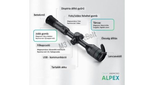 Hikmicro A50T-S Alpex éjjellátó céltávcső - infravető nélkül